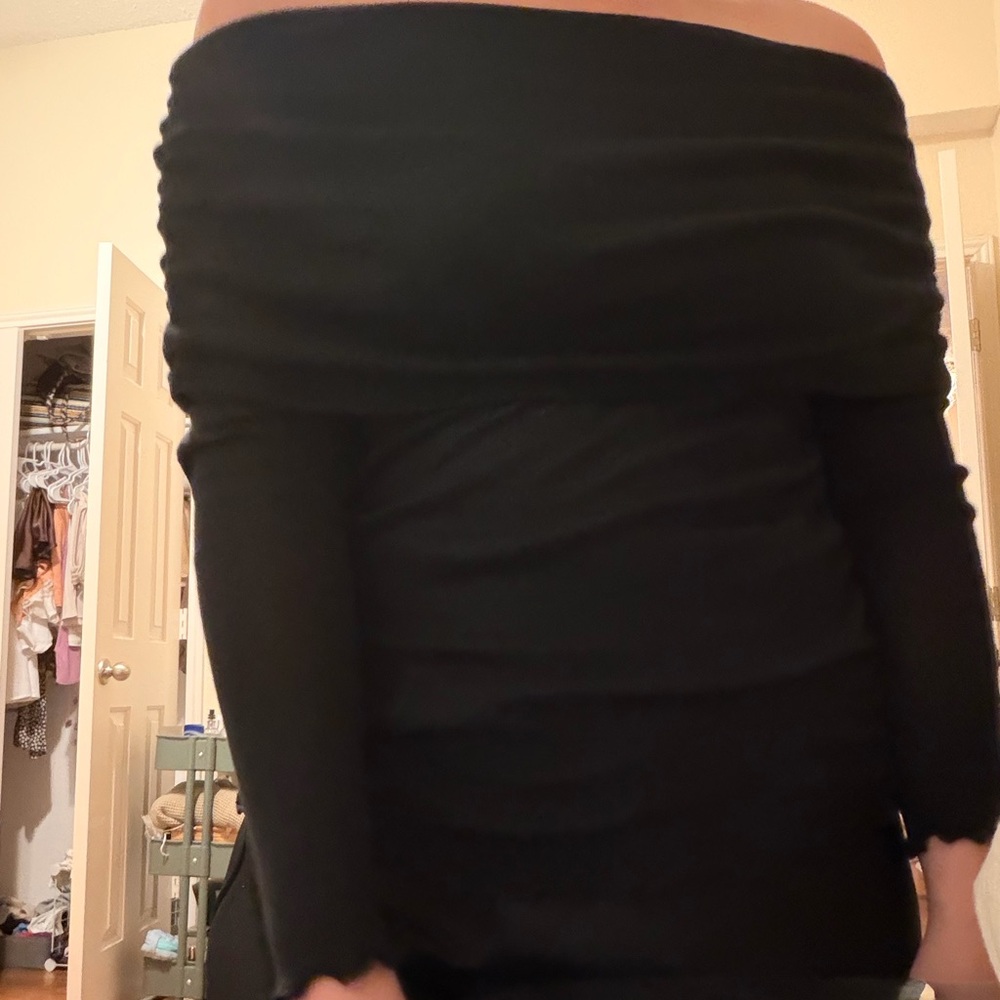 Zara Black Off-Shoulder Top